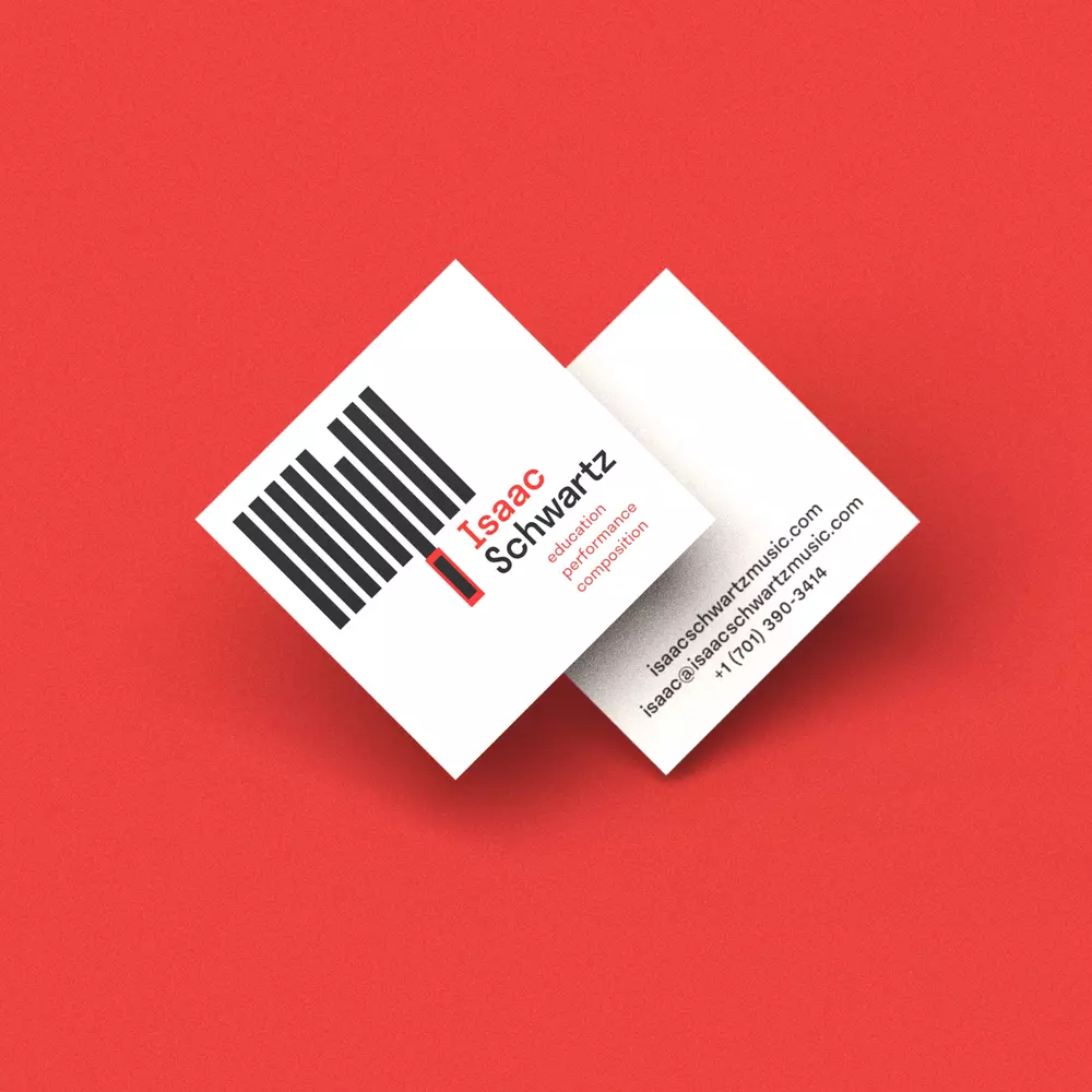 business card design on red bg